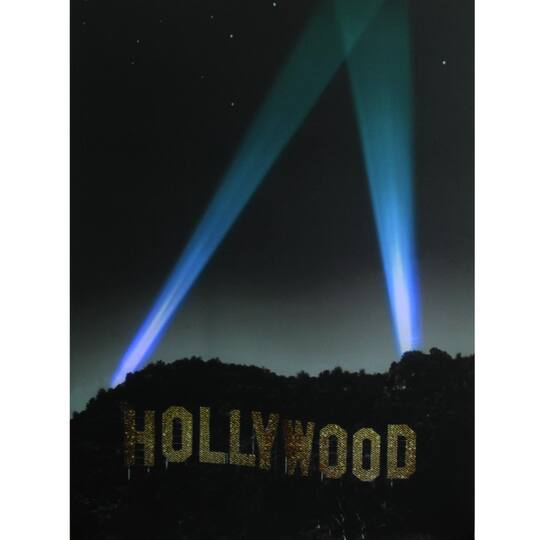 LED Lighted Hollywood Sign with Spot Lights Wall Art